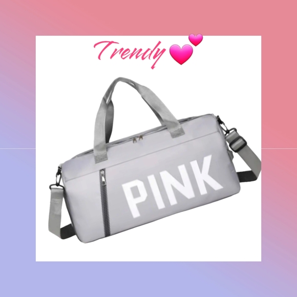 PINK...Spacious Grey Duffle Bag with Shoe Storage!! Make An Offer Today!! - Picture 8 of 11